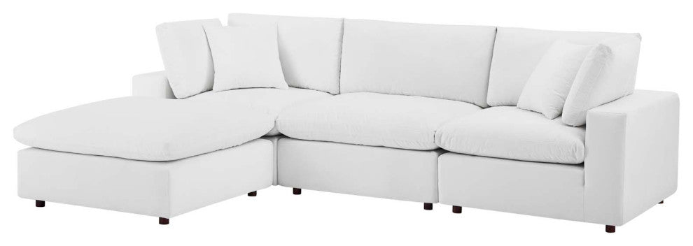 Sectional Sofa Set, Velvet, White, Modern, Living Lounge Hotel Lobby Hospitality