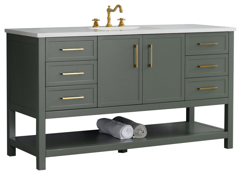 Arlo 60" Bathroom Vanity, Vintage Green