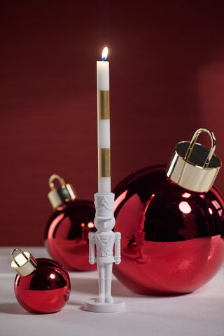 Tiler White Nutcracker Taper Candle Holder, 8"