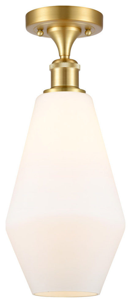 Innovations 516-1C-SG-G651-7-LED 1-Light Semi-Flush Mount, Satin Gold
