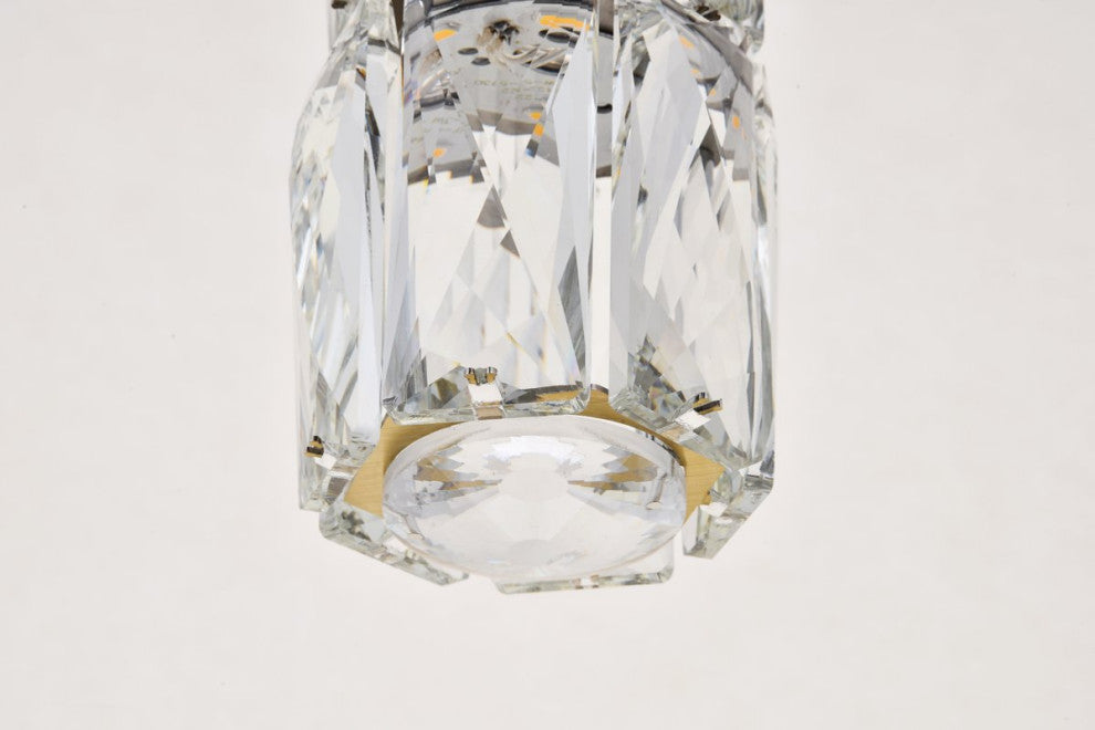 Paris LED Light Gold Pendant Clear Royal Cut Crystal