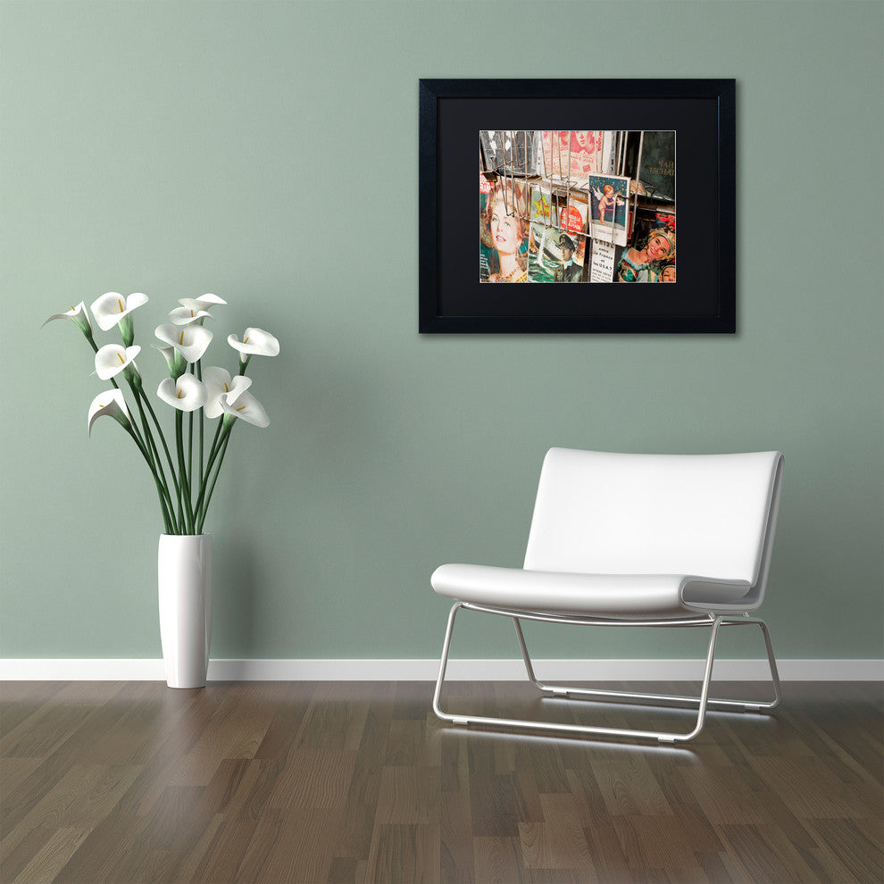 "Magazine Rack" Framed Art by Yale Gurney, Black, Black, 20"x16"
