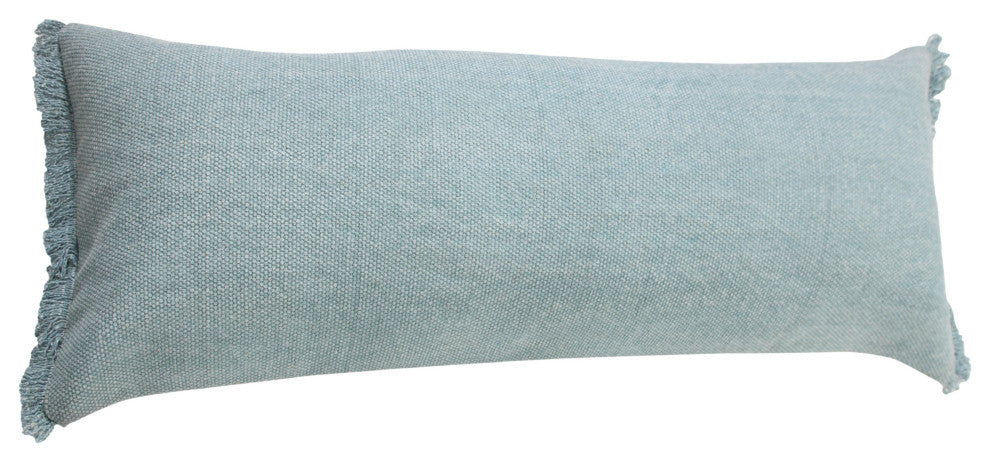 Ox Bay Blue Solid Organic Cotton Pillow Cover, 14"x36"