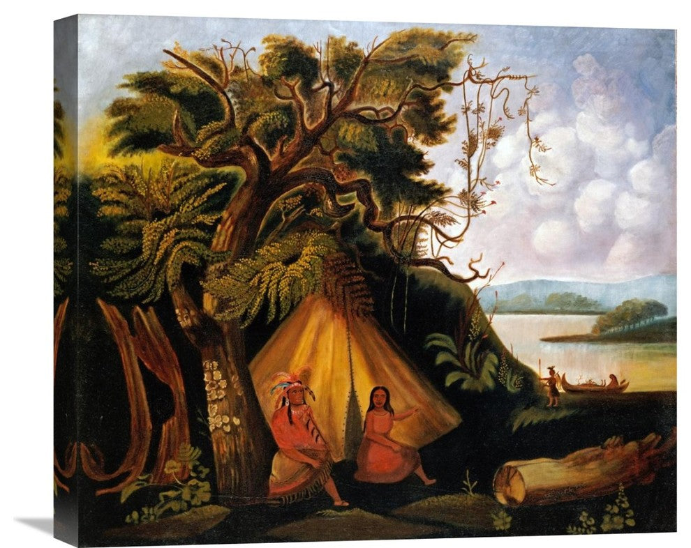 "Indian Encampment" Artwork, 22" x 19"