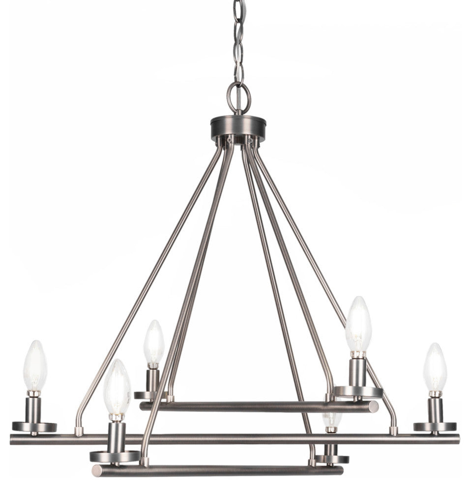 Trinity 6 Light Chandelier Shown, Graphite Finish