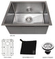 ZLINE 23" Meribel Undermount Fingerprint Resistant Stainless Steel Kitchen Sink