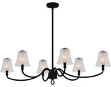 McKinney Six Light Linear Chandelier in Matte Black