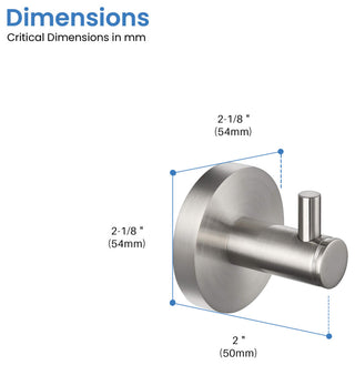 Circular Bathroom Towel & Robe Hook 3 Count, Brushed Nickel