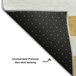 Premium Machine Washable Mayfield AMF528 Gold 9' x 12' Rug
