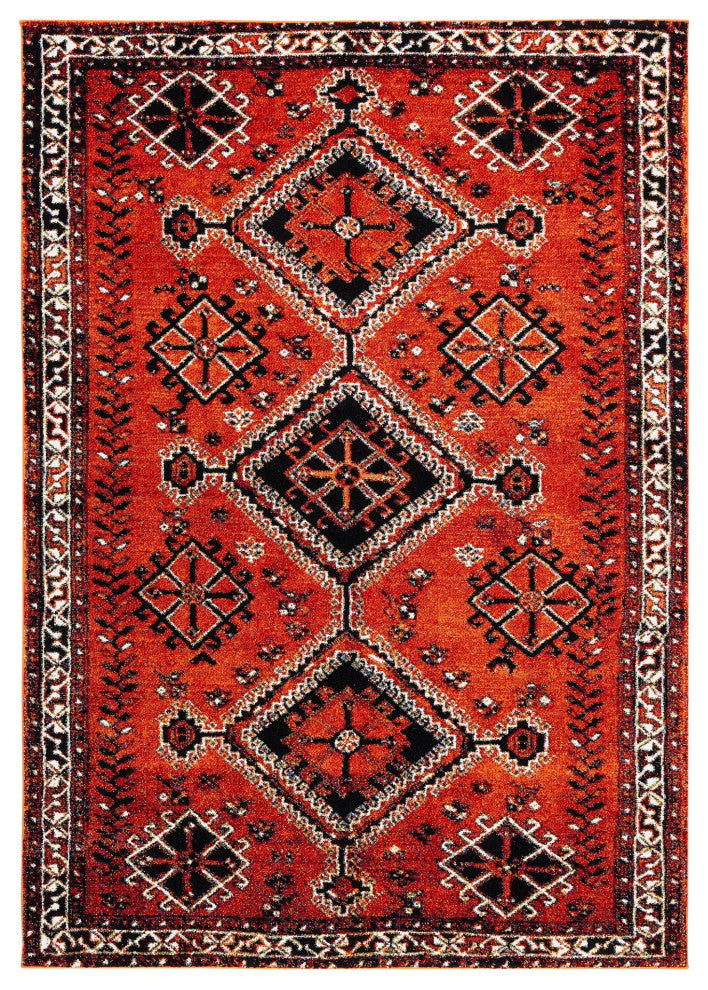 Safavieh Vintage Hamadan Vth293P Traditional Rug, Orange and Red, 5'3"x7'6"