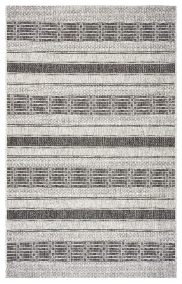 8" x 10" Gray Stripe Indoor Outdoor Area Rug
