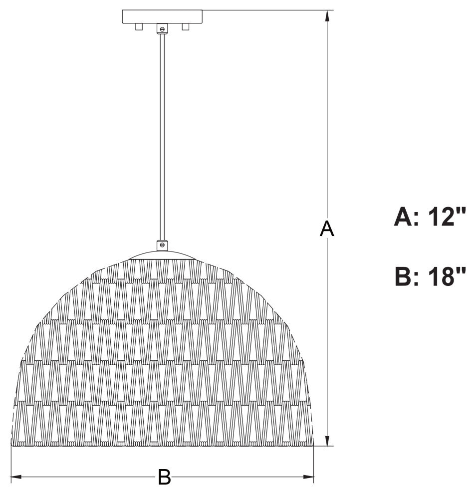 Nassau 1L Matte Black Transitional Pendant Light Natural Woven Rope Shade