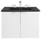 Maybelle 24" Wall-Mount Bathroom Vanity White Black