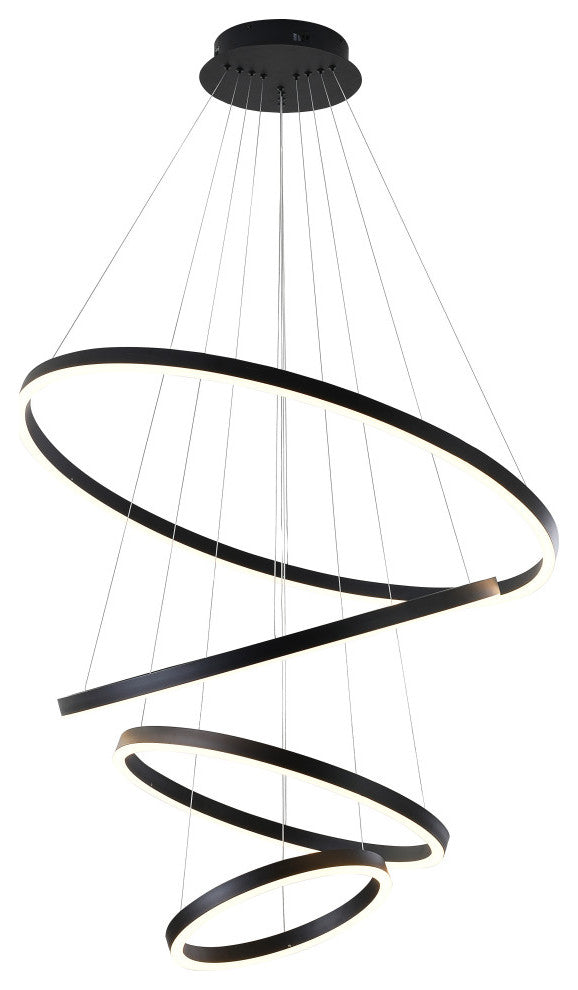 LED Chandelier, Matte Black