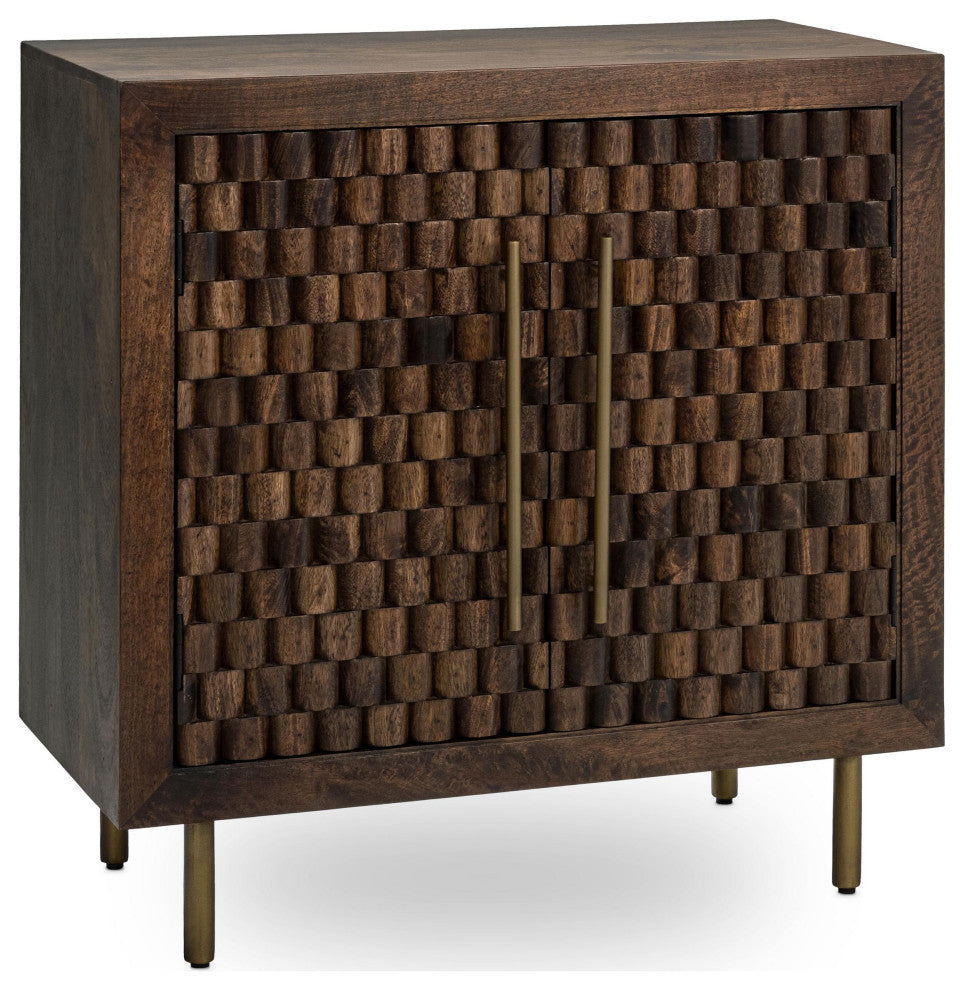 Norwood 2-Door Mango Wood Cabinet, Dark Brown