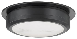 Greenport LED Flush Mount/Wall Sconce, Old Bronze, White Spanish Alabaster