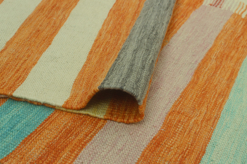 Winchester Kilim Berna Orange/Ivory Rug, 6'7x9'10