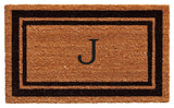 Black Border 24"x36" Monogram Doormat, Letter J