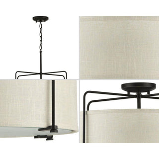 Kempsey Collection 3-Light Semi-Flush Convertible, Antique Bronze