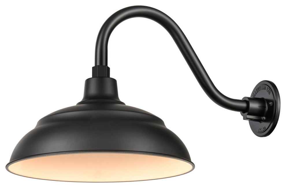 R Series Collection 1 Light 17" Satin Black RLM Warehouse Shade