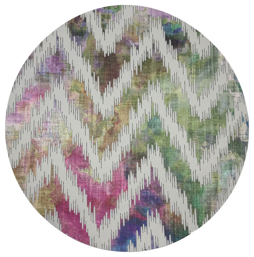 Chevron Richesse 16" Round Pebble Placemat, Set of 4