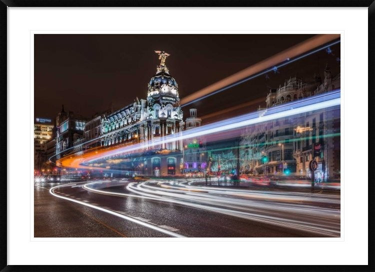 "Madrid Traffic" Framed Digital Print by Javier De La, 44x32"