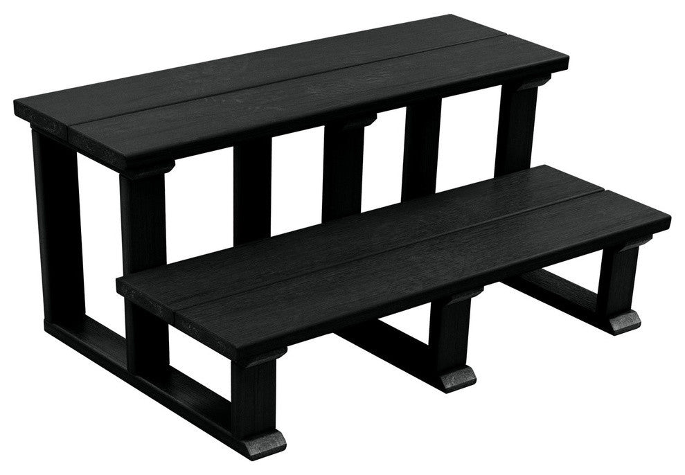 Spa 2-Tier Steps, 32", Black