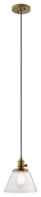 Kichler 43851NBR One Light Pendant, Natural Brass Finish