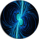 Blue Fractal Wallpaper, Abstract Digital Art Disc Metal Wall Art, 11"