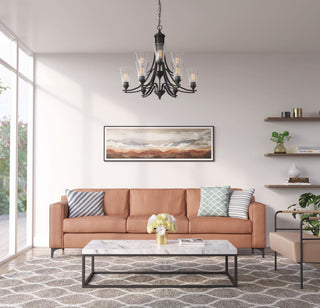 Natalie Collection 9 Light 32 in. Matte Black Chandelier