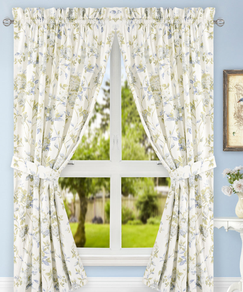 Abigail Tailored Panels with Ties, Porcelain, 82"x84"