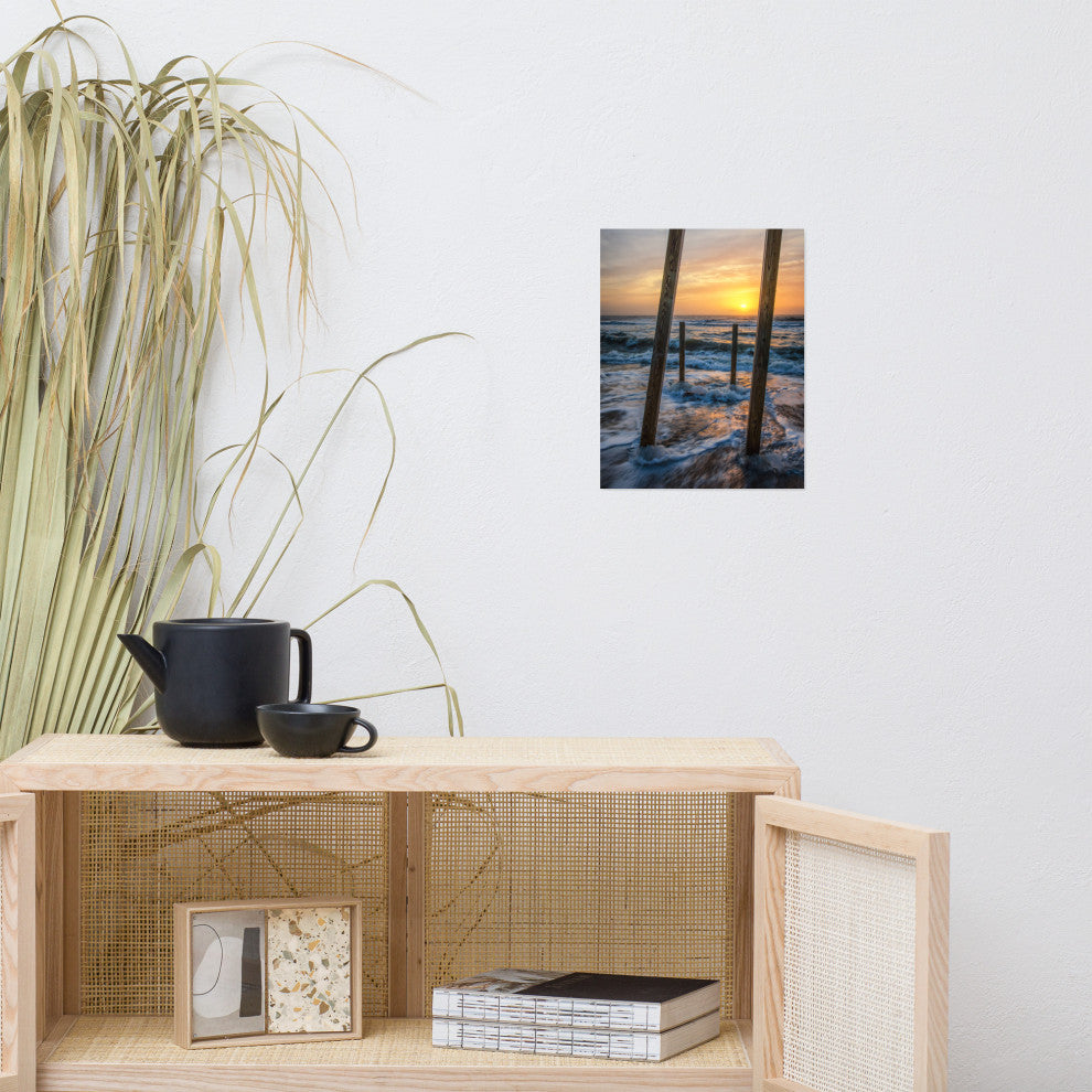 Sunrise Between the Pillars Landscape Photo Unframed Wall Art Print, 11" X 14"