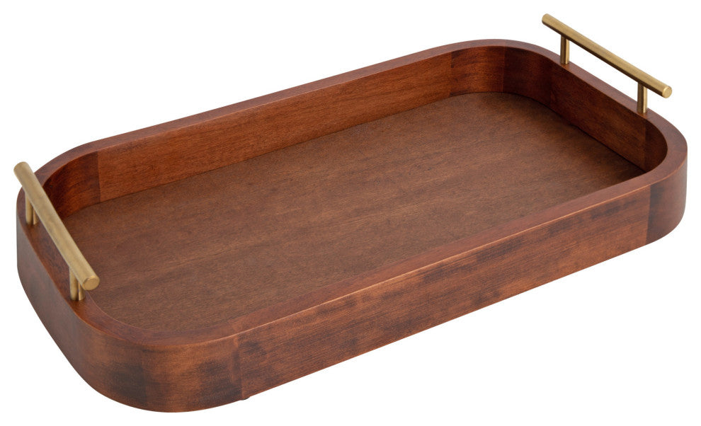 Lipton Radius Rectangle Tray, Walnut Brown 10x18