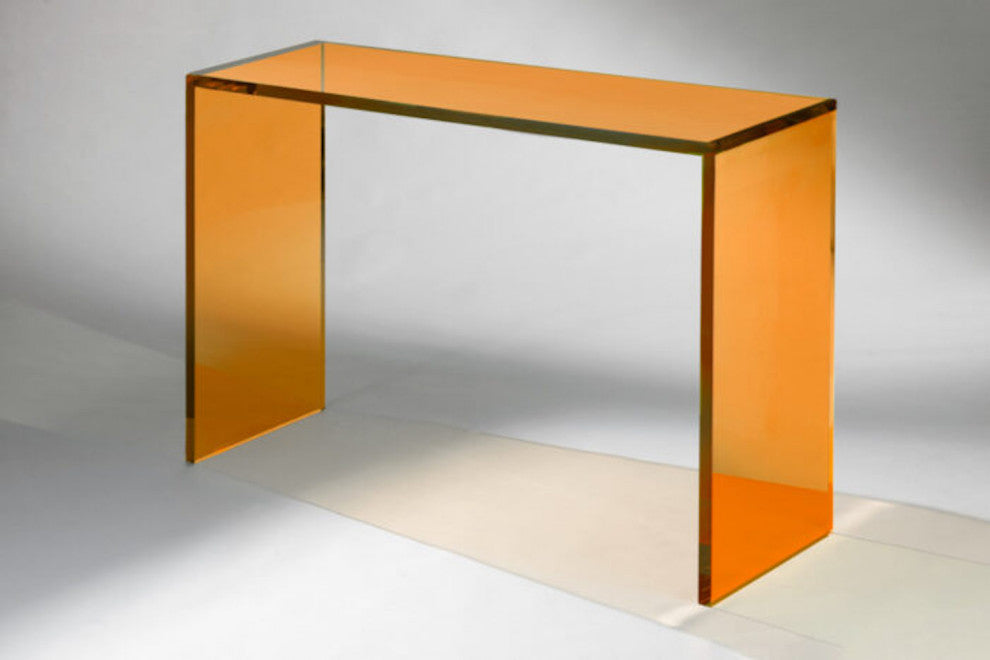 ColorBurst Acrylic Console Table, Yellow, 12"d X 48"l X 32"h