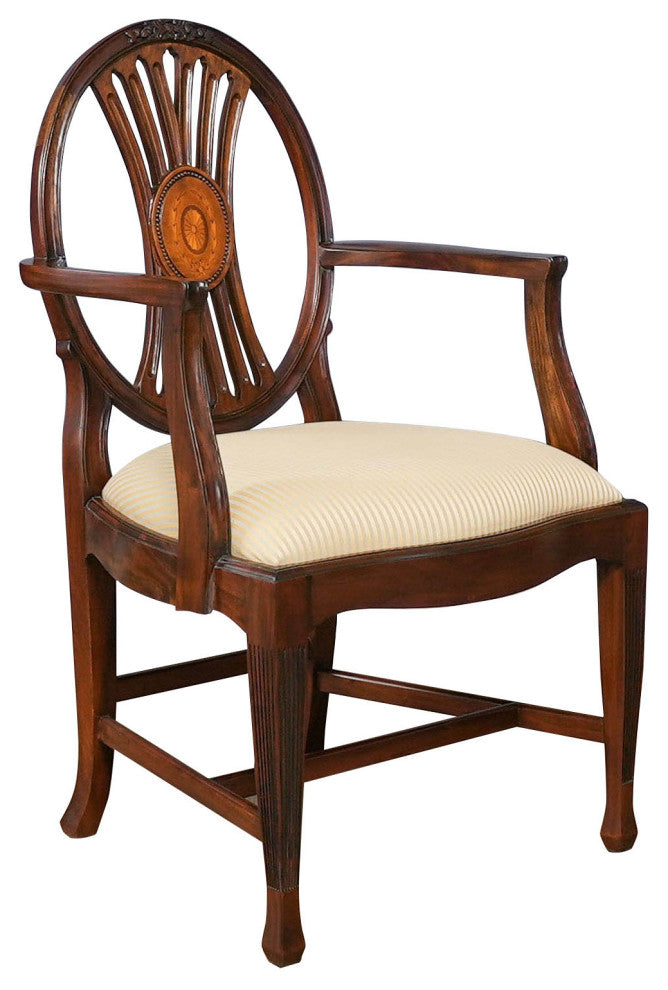 Round Back Inlaid Arm Chair