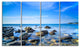 "Baratti Bay Rocks in Waters At Sunset" Seashore Wall Art, 4 Panels, 48"x28"