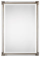 Modern Silver Acrylic Tube Wall Mirror Contemporary Minimalist Vanity Metallic