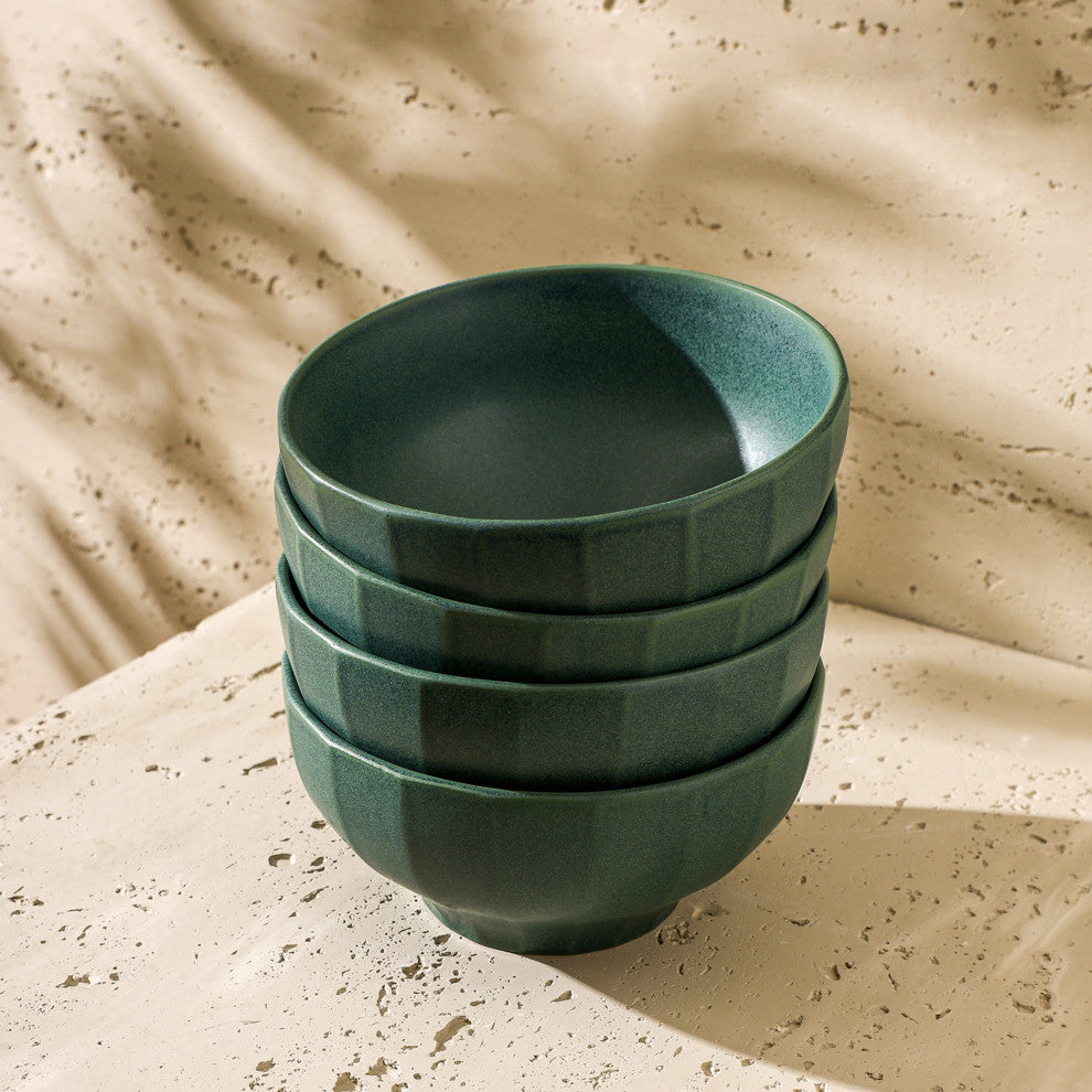 Stone Lain Rio Stoneware Bowl Set of 4, Green