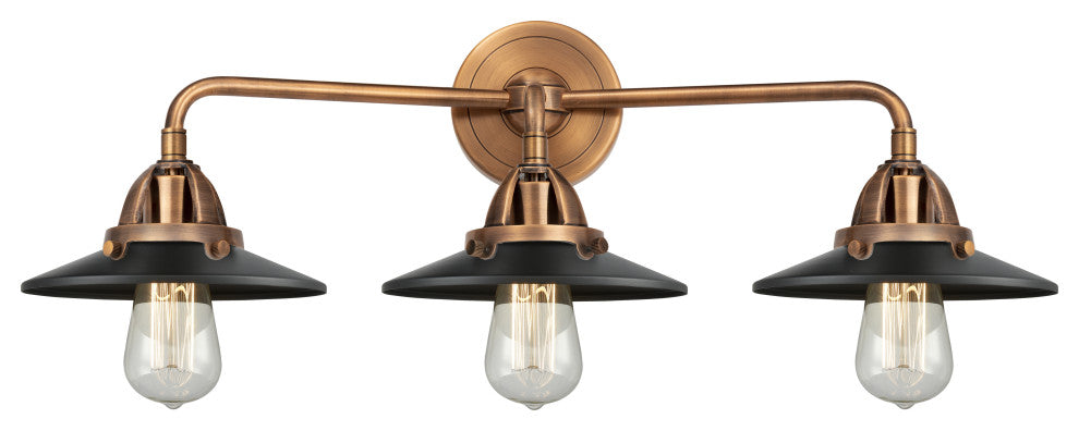 Innovations 288-3W-AC-M6-BK-LED 3 Light Vanity Light, Antique Copper