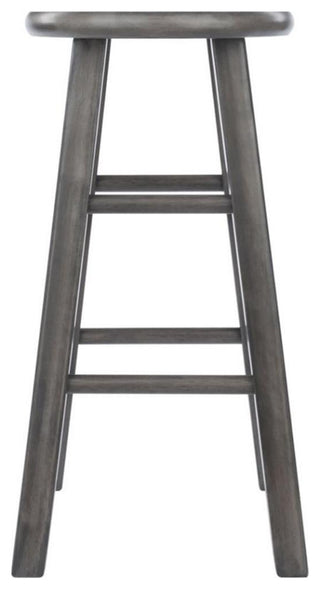 Home Square 2 Piece Transitional Solid Wood Counter Stool Set in Rustic Gray