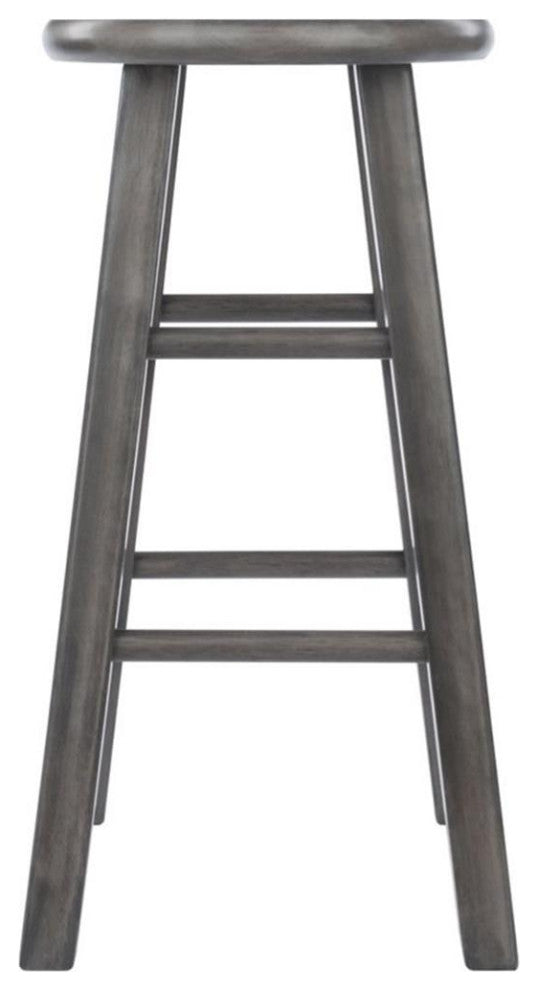 Home Square 2 Piece Transitional Solid Wood Counter Stool Set in Rustic Gray