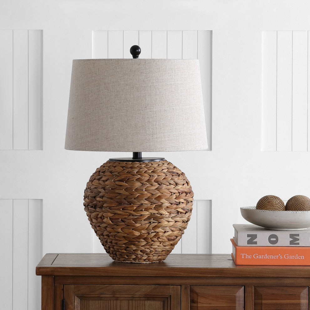 Alaro 24.5" Banana Leaf Basket LED Table Lamp, Natural