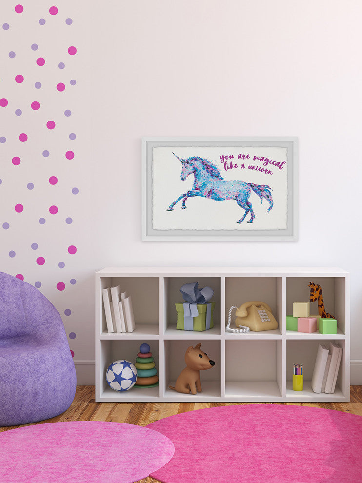 "Magical Unicorn" Framed Painting Print, 24"x16"