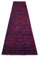 Red Afghan Khamyab Wool Geometric Design Hand knotted Wool Runner Rug 2'9"x13'2"