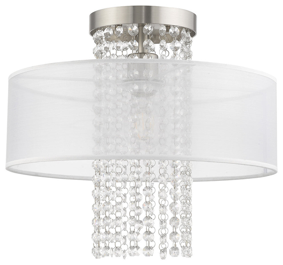 Livex Lighting Brushed Nickel 1-Light Ceiling Mount