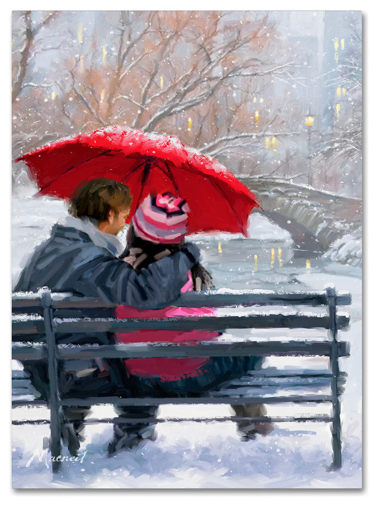 The Macneil Studio 'Couple On Bench' Canvas Art, 32"x24"