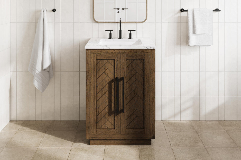 Home Living 24" Single Bathroom Vanity, Hazel Oak