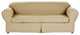Classic Slipcover 2-Piece Twill Sofa Slipcover, Khaki