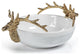 Alberg Ceramic Bowl With Gold Stagg Head Design, Medium