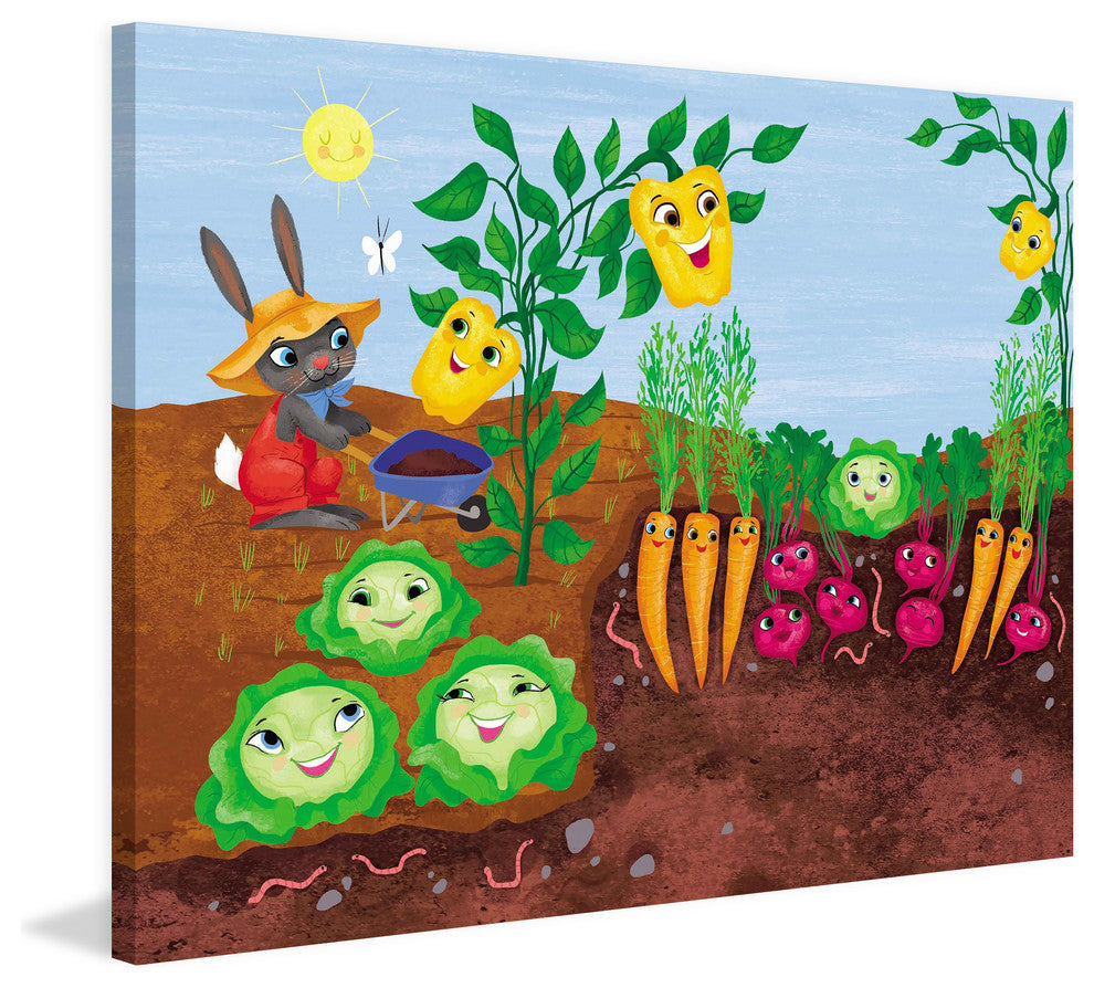 "Happy Garden" Painting Print on Canvas by Curtis